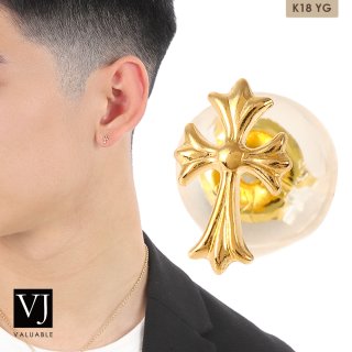 K18 イエローゴールド「Riano クロス」 ピアス 18金 18K ※1個販売