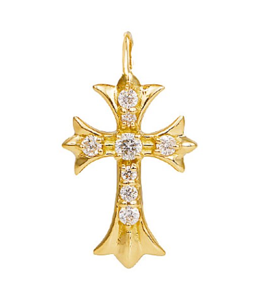 画像1: 【スペシャルオーダー】K18YG 「Simon Vetta」ダイヤモンド クロス ペンダントトップ バチカン・丸カン仕様変更 丸カン内径2mm 【取り寄せ商品・受注製作/3〜4週間前後】 (1)