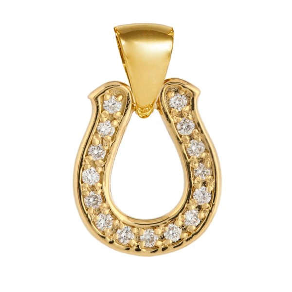 画像1: 【スペシャルオーダー】K18  ダイヤモンド イエローゴールド モナナ ホースシュー ペンダント 【バチカン変更仕様】【取り寄せ商品・受注製作/3〜4週間前後】 (1)