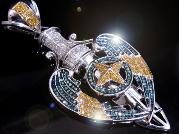 画像5: jpm  10Kホワイトゴールド マルチカラーペンダント ダイヤモンド1.63ct  (5)