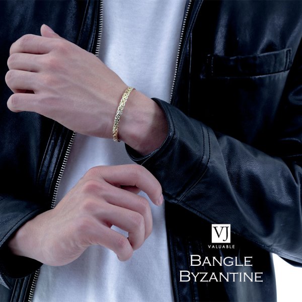 画像13: VJ【ブイジェイ】メンズ K18 イエローゴールド ビザンチンバングル【受注製作/5〜7週間位】※キャンセル不可 (13)