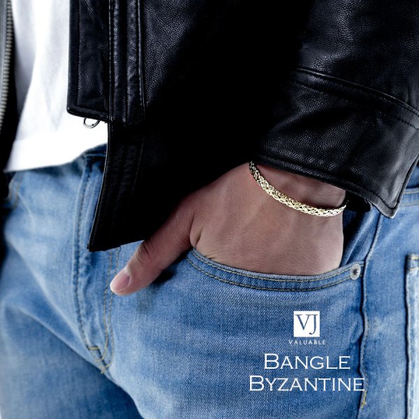 画像12: VJ【ブイジェイ】メンズ K18 イエローゴールド ビザンチンバングル【受注製作/5〜7週間位】※キャンセル不可 (12)