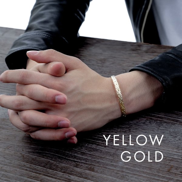 画像14: VJ【ブイジェイ】メンズ K18 イエローゴールド ビザンチンバングル【受注製作/5〜7週間位】※キャンセル不可 (14)