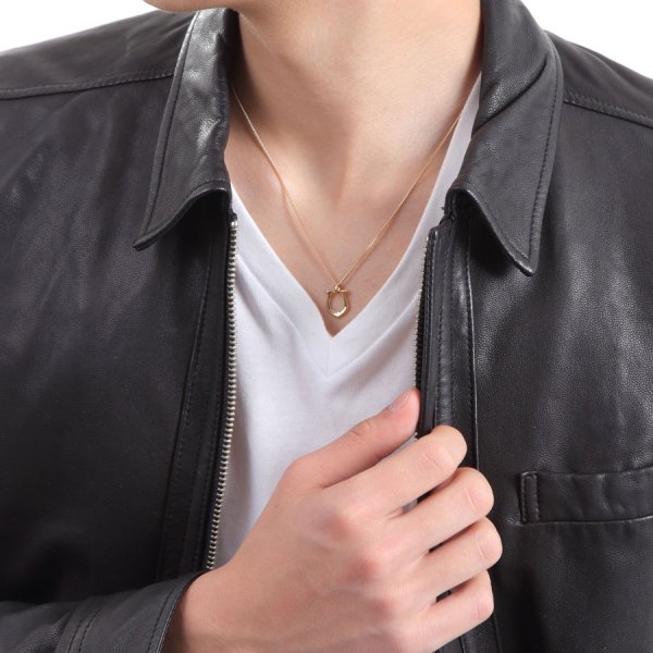 画像14: VJ【ブイジェイ】  K18 イエローゴールド ハイポリッシュホースシュー ペンダント キヘイチェーンセット (14)