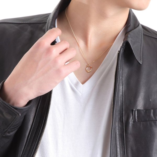 画像15: VJ【ブイジェイ】  K18 イエローゴールド ハイポリッシュホースシュー ペンダント キヘイチェーンセット (15)