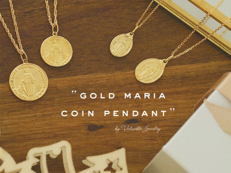 K18 Gold Maria Coin Pendant