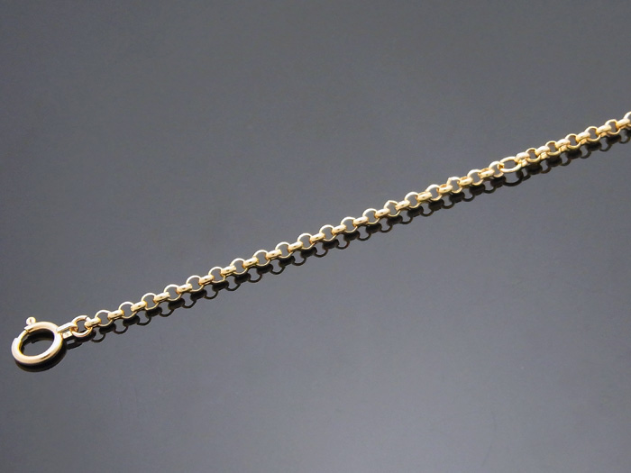 18kイエローゴールド ロールチェーン（ハーフランドチェーン） 2.6mm幅　45ｃｍ 18金 ネックレス