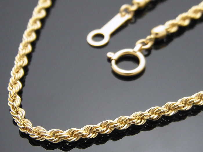 18k イエローゴールド パイプ ロープチェーン 2mm幅 40cm 18金 ネックレス Valuable 18k イエローゴールド パイプ ロープチェーン 2mm幅 40cm 18金 ネックレス Valuable
