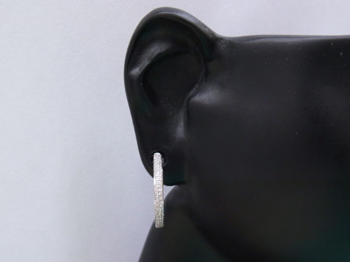 Joe Rodeo 10K　ホワイトゴールド 　ダイヤモンド0.165ct フープピアス※1個販売となります