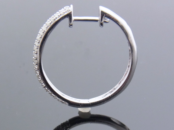 Joe Rodeo 10K　ホワイトゴールド 　ダイヤモンド0.165ct フープピアス※1個販売となります