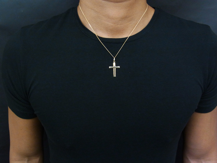 18k イエローゴールド クロス ペンダントチェーンセット 18金 ネックレス チェーン長さ40cm 45cm 50cmからお選び頂けます Valuable